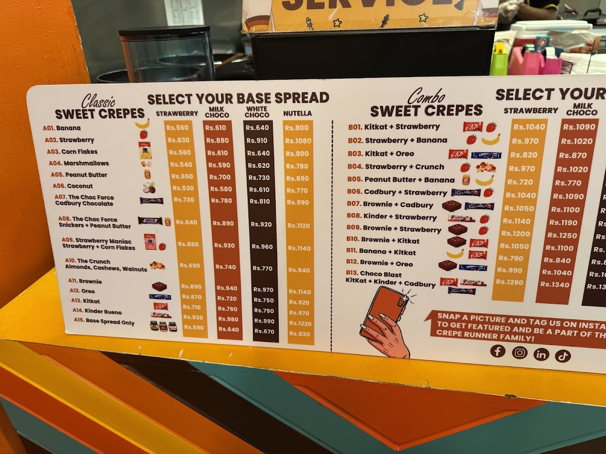 Menu Crepe Runner - Peradeniya Kandy-7